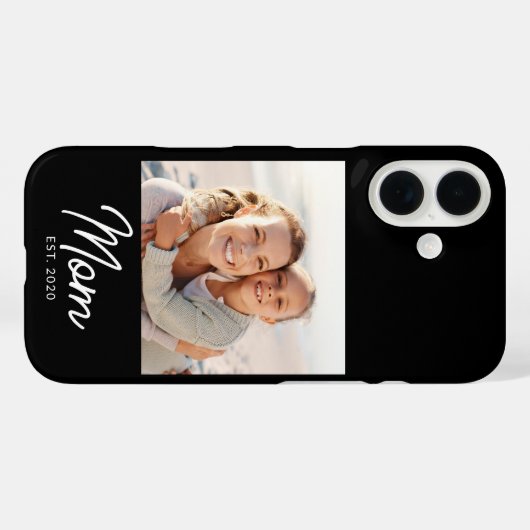 Black Mom Established Script Photo Case-Mate iPhoneケース (裏面 (横))