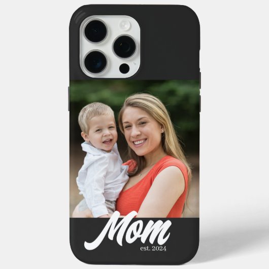 Black Mom Established Script Photo Case-Mate iPhoneケース (裏面)