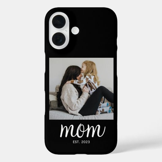 Black Mom Established Script Photo Case-Mate iPhoneケース (裏面)