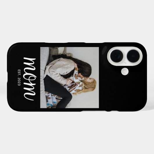 Black Mom Established Script Photo Case-Mate iPhoneケース (裏面 (横))