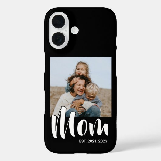 Black Mom Established Script Photo Case-Mate iPhoneケース (裏面)