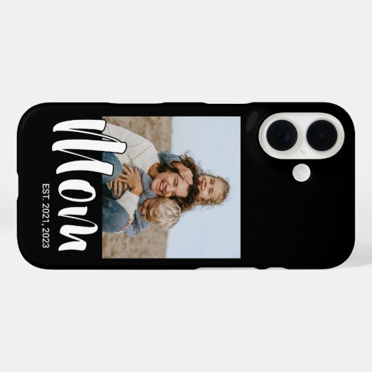 Black Mom Established Script Photo Case-Mate iPhoneケース (裏面 (横))