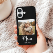 Black Mom Established Script Text and Photo Case-Mate iPhoneケース