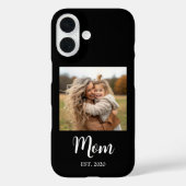 Black Mom Established Script Text and Photo Case-Mate iPhoneケース (裏面)