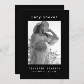 Black Mom-to be Photo赤ちゃんシャワー 招待状 (正面/裏面)