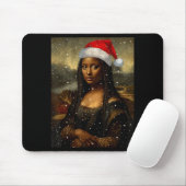 Black Mona Lisa African American Christmas Santa H マウスパッド (マウス)