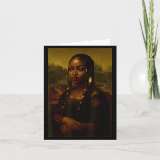 Black Mona Lisa Afro African American Melanin Blac カード (正面)