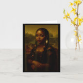 Black Mona Lisa Afro African American Melanin Blac カード (黄色い花)
