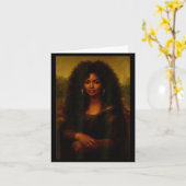 Black Mona Lisa Afro African American Melanin Blac カード (黄色い花)