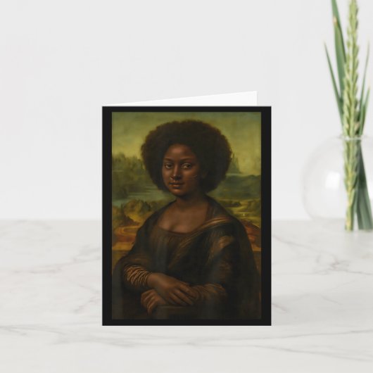 Black Mona Lisa Afro African Melanin Black History カード (正面)