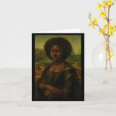 Black Mona Lisa Afro African Melanin Black History カード (黄色い花)