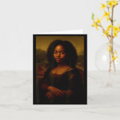 Black Mona Lisa Afro African Melanin Black History カード (黄色い花)