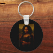 Black Mona Lisa Afro African Melanin Black History キーホルダー (正面)