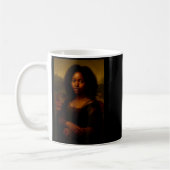 Black Mona Lisa Afro African Melanin Black History コーヒーマグカップ (左)