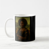 Black Mona Lisa Afro African Melanin Black History コーヒーマグカップ (左)