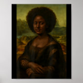 Black Mona Lisa Afro African Melanin Black History ポスター (正面)