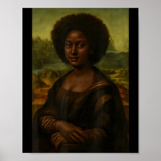 Black Mona Lisa Afro African Melanin Black History ポスター (正面)