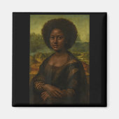 Black Mona Lisa Afro African Melanin Black History マグネット (正面)