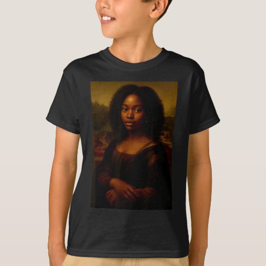 Black Mona Lisa Afro African Melanin Black History Tシャツ (正面)