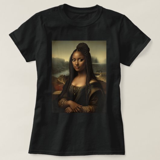 Black Mona Lisa Art Black History Tシャツ (デザイン正面)