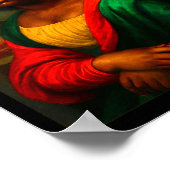 Black Mona Lisa Side Eye Afro Woman Black History  ポスター (角)