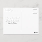 Black Monogramの結婚写真ありがとう ポストカード (裏面)