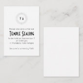 Black Monogram Circle Temple Sealing Invitation エンクロージャーカード (正面/裏面)