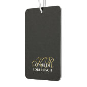 Black  Monogram Minimalist Gold White Elegant Men  カーエアーフレッシュナー (左)