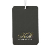 Black  Monogram Minimalist Gold White Elegant Men  カーエアーフレッシュナー (裏面)