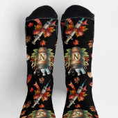 Black Monogram Nurse Autumn Essentials Crew Socks ソックス (上部)