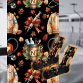 Black Monogram Nurse Autumn Essentials Crew Socks ソックス