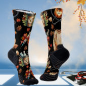 Black Monogram Nurse Autumn Essentials Crew Socks ソックス