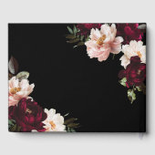 Black Moody Burgundy Blush Floral Wedding ゲストブック (裏面)