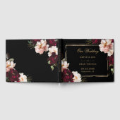 Black Moody Burgundy Blush Floral Wedding Seating  ゲストブック (全面)