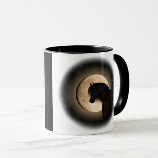 Black Moon Horse 2-sided Mug マグカップ (正面右)