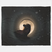 Black Moon Shine Horse Blanket フリースブランケット (正面(横))