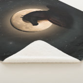 Black Moon Shine Horse Sherpa Blanket シェルパブランケット (3/4)