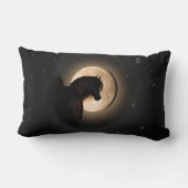 Black Moon Shine Horse Throw Pillow ランバークッション (裏面)