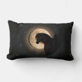 Black Moon Shine Horse Throw Pillow ランバークッション (正面)