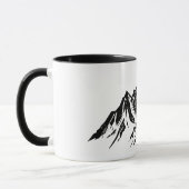 Black Mountain Peaks | Modern Minimalist Hiking マグカップ (左)