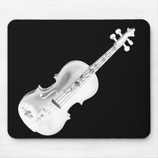 Black Mousepadの白いバイオリン マウスパッド Zazzle Co Jp