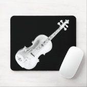 BLACK-MOUSEPADの白いバイオリン マウスパッド (マウス)