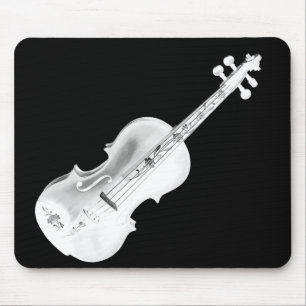 BLACK-MOUSEPADの白いバイオリン マウスパッド