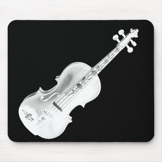 BLACK-MOUSEPADの白いバイオリン マウスパッド (正面)