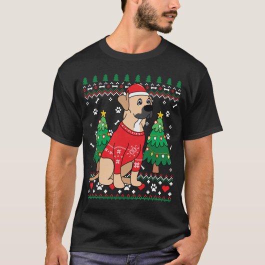 Black Mouth Cur Christmas Ornament Tree Mom Dad Tシャツ (正面)
