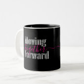 Black Moving Forward Together Typography Mug ツートーンマグカップ (正面左)