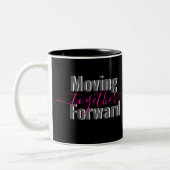 Black Moving Forward Together Typography Mug ツートーンマグカップ (左)