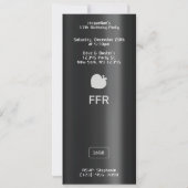 Black MP3 Music Player II Birthday 招待状 (裏面)