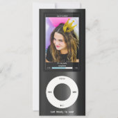 Black MP3 Music Player II Birthday 招待状 (正面)