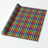 Black Multicolored Gingham Plaid Pattern Design  ラッピングペーパー (アンロールド)